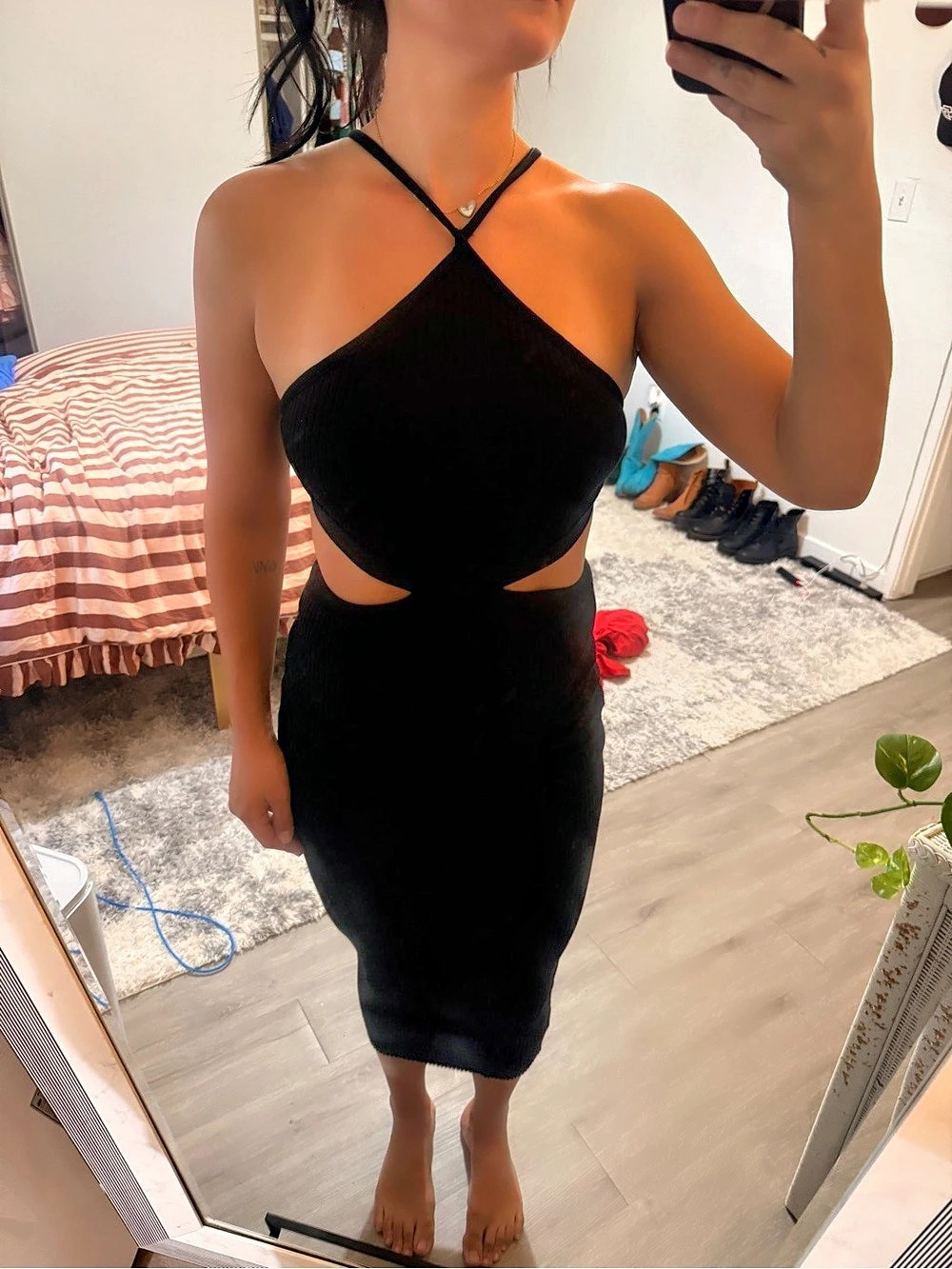Black Cutout Midi Dress Like New